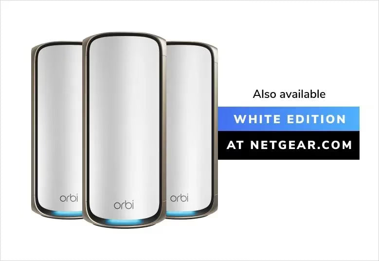 Orbi 970 Series Quad-band Wi-Fi 7 Mesh, Black or White Edition