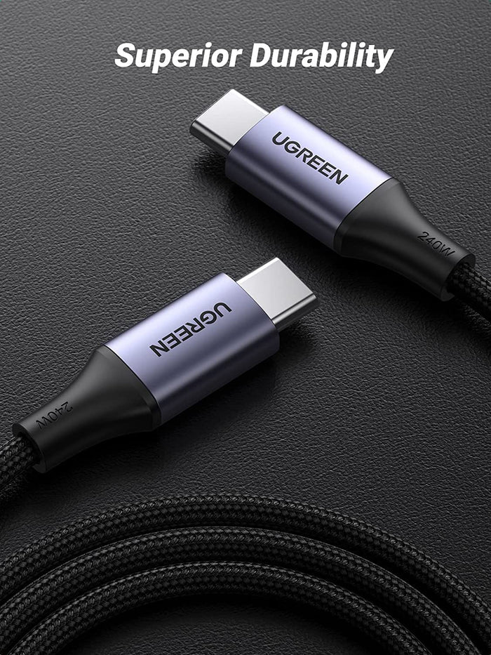 UGREEN 240W PD3.1 USB C to USB C Nylon Braided Cable - 6.6FT