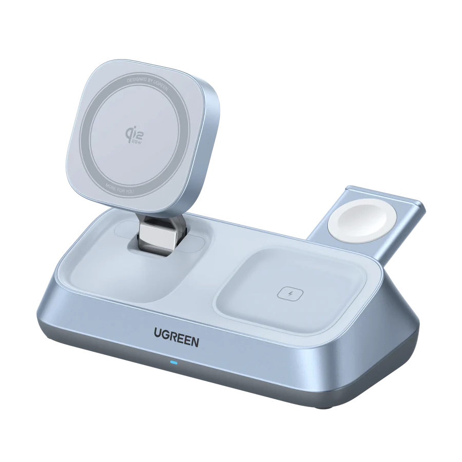 UGREEN MagFlow 3-in-1 Magnetic Wireless Charger (Qi2 25W, MagSafe-Compatible)