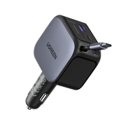 UGREEN Nexode Car Charger 145W with Retractable USB-C Cable