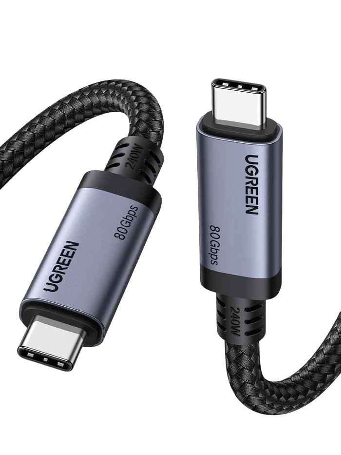 UGEEN Nylon Braided USB4 Gen4 240W Thunderbolt 4 | 80 Gbps USB-C to USB-C Cable