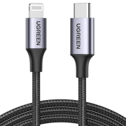 UGREEN Nylon Braided 20W USB C to Lightning Cable - 3.3FT