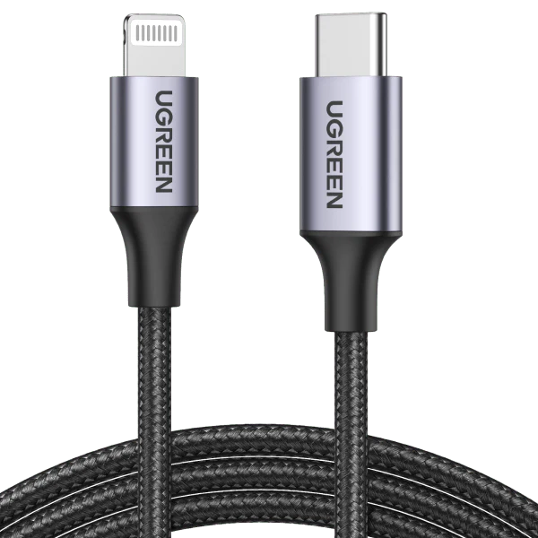 UGREEN Nylon Braided 20W USB C to Lightning Cable - 3.3FT