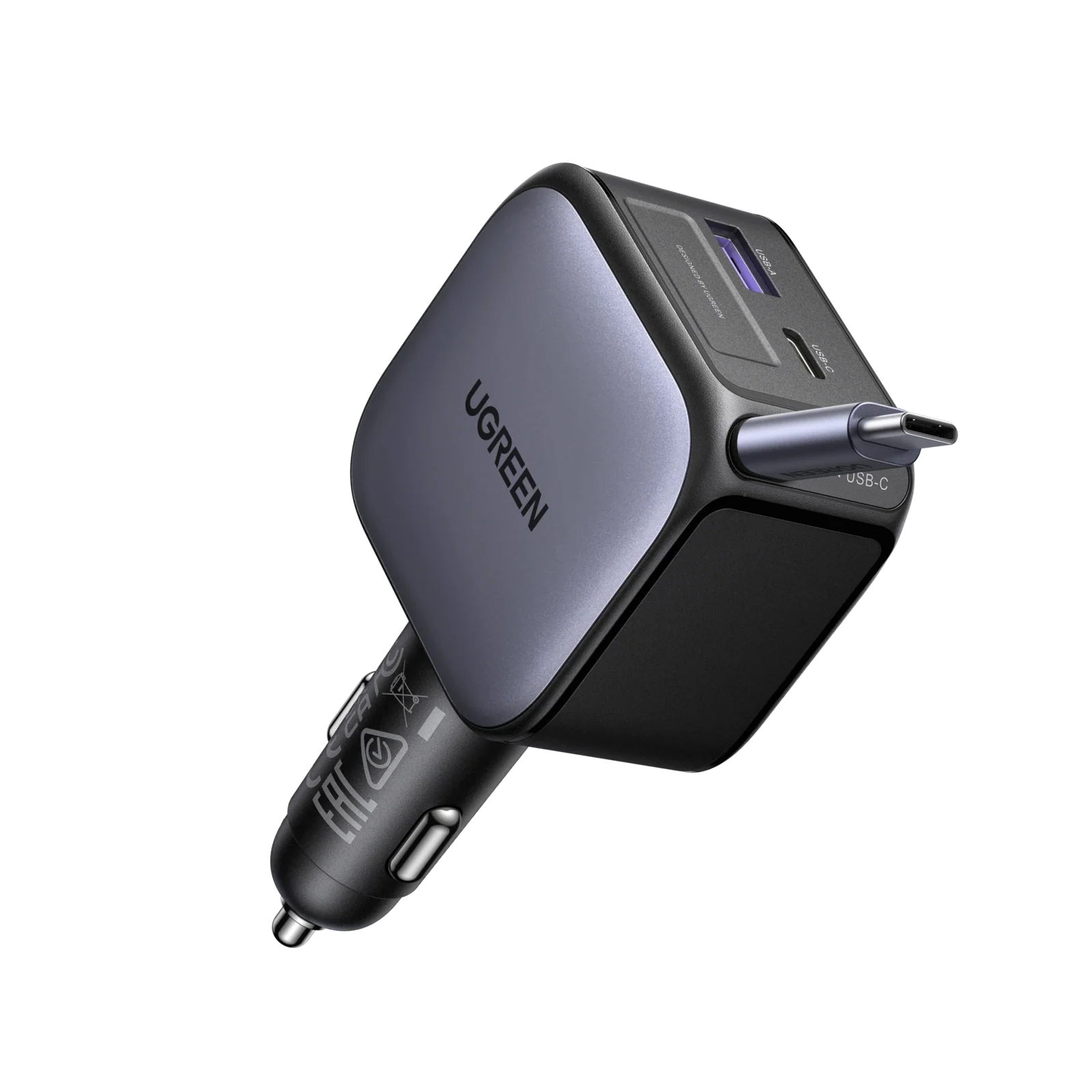 REEN Nexode Car Charger 90W with Retractable USB-C Cable