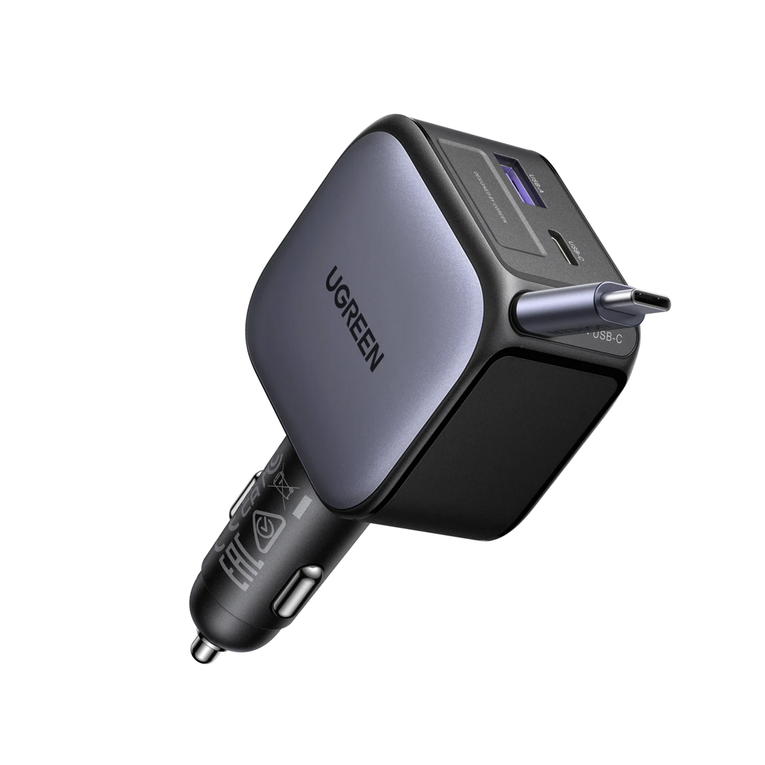 REEN Nexode Car Charger 90W with Retractable USB-C Cable
