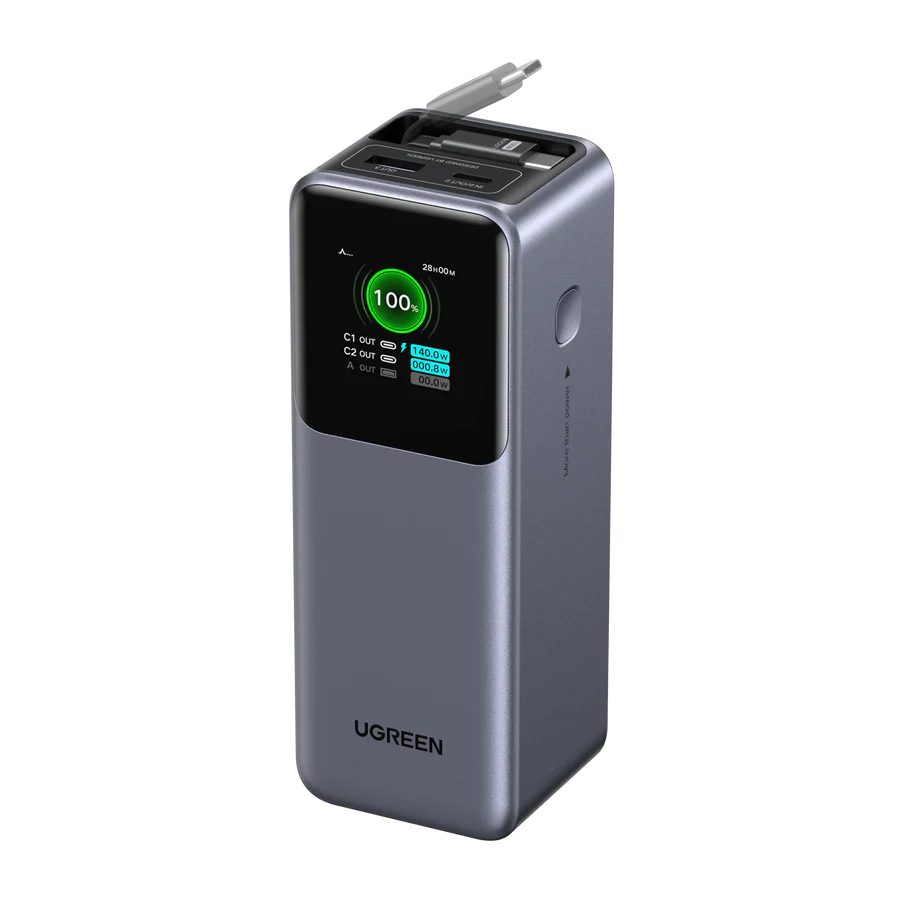 UGREEN Nexode Power Bank 20000mAh 165W with Retractable USB-C Cable