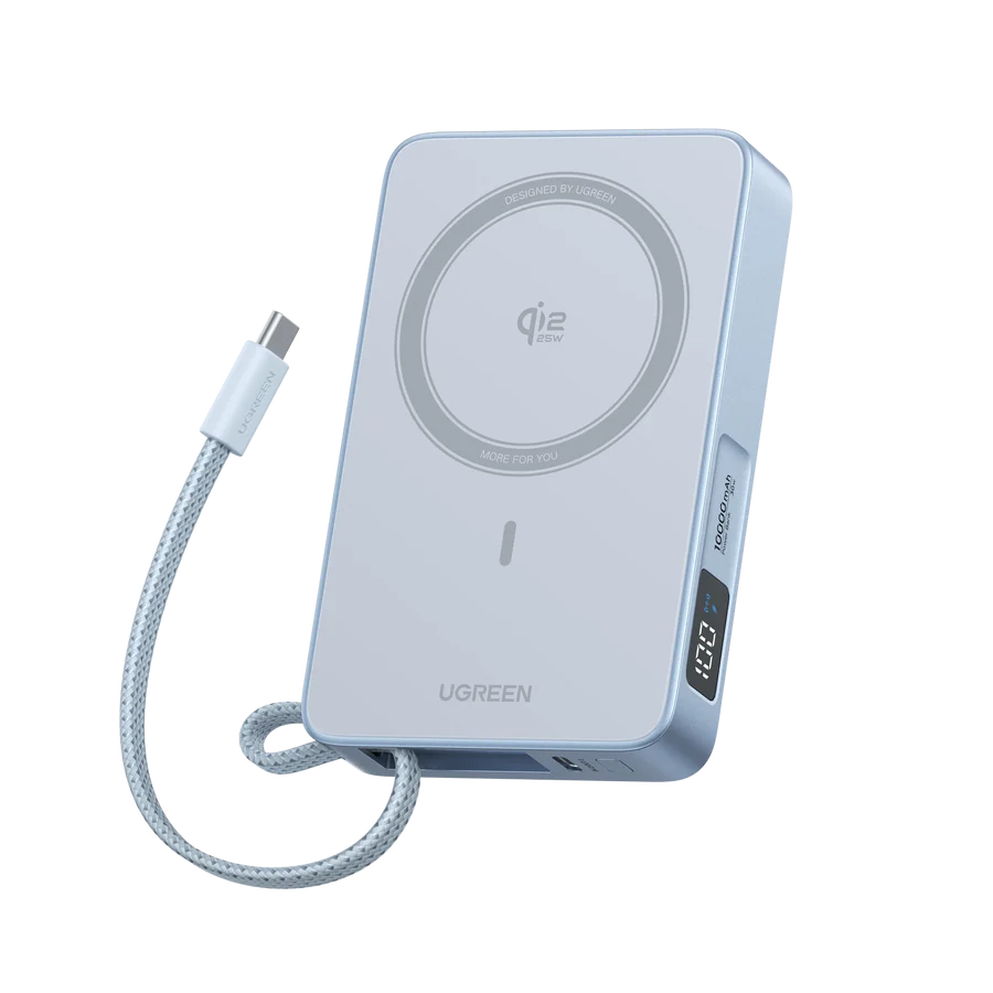 UGREEN MagFlow Magnetic Wireless Power Bank (10000mAh, Qi2 25W, MagSafe-compatible)