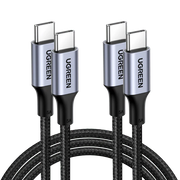 UGREEN USB C to USB C 100W Fast Nylon Braided Cable 2 Pack
