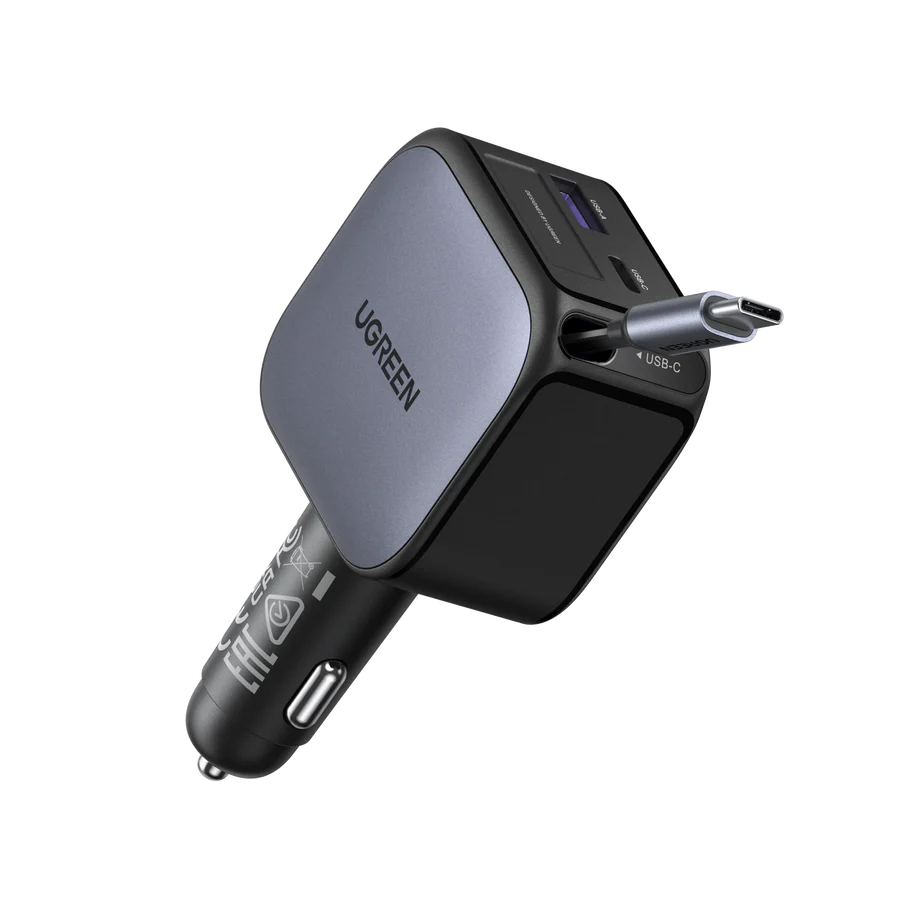 UGREEN Nexode Car Charger 60W with Retractable USB-C Cable