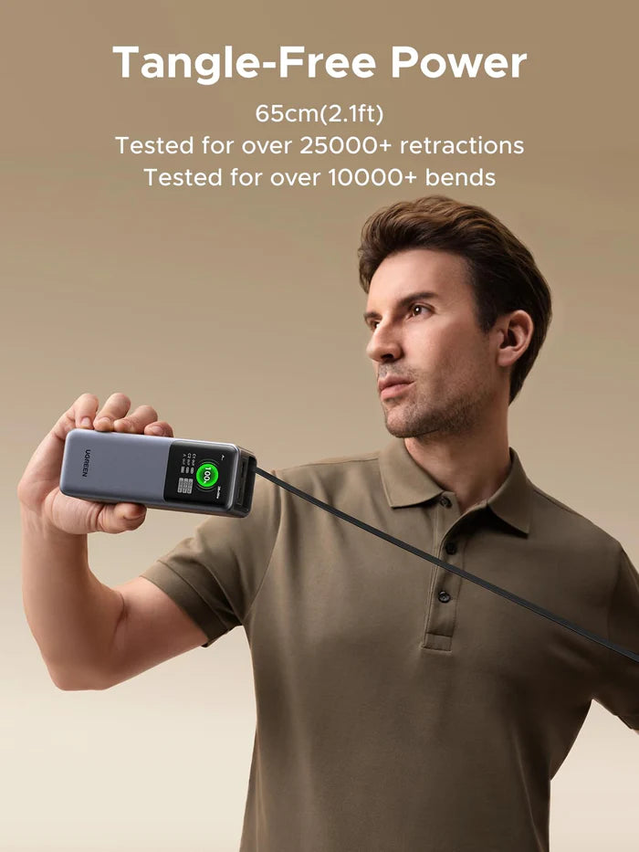 UGREEN Nexode Power Bank 20000mAh 165W with Retractable USB-C Cable