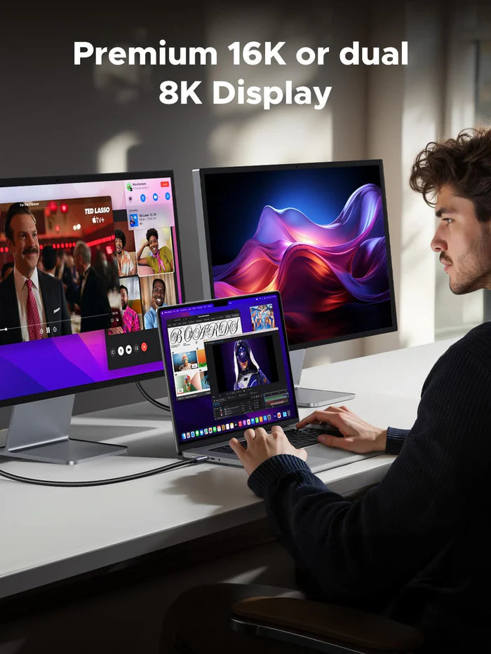 UGEEN Nylon Braided USB4 Gen4 240W Thunderbolt 4 | 80 Gbps USB-C to USB-C Cable