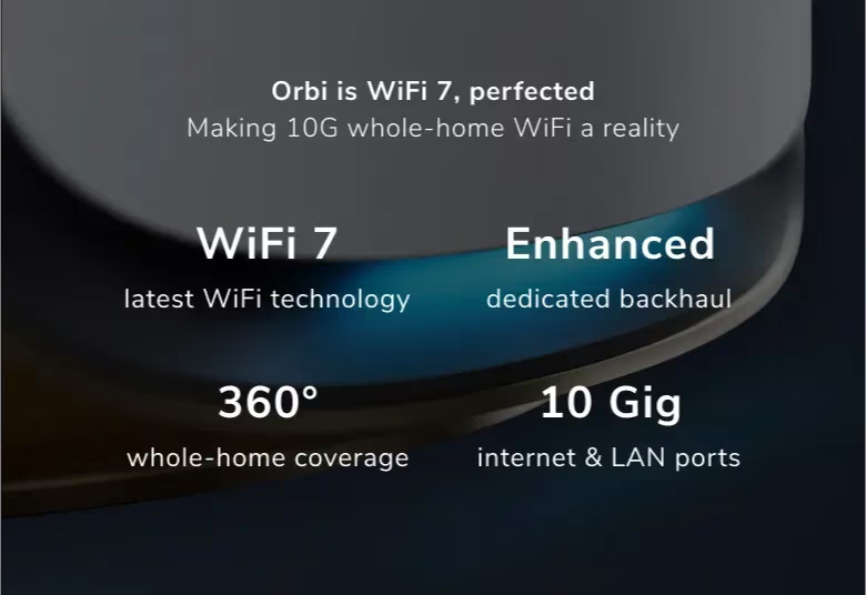 Orbi 970 Series Quad-band Wi-Fi 7 Mesh, White Edition