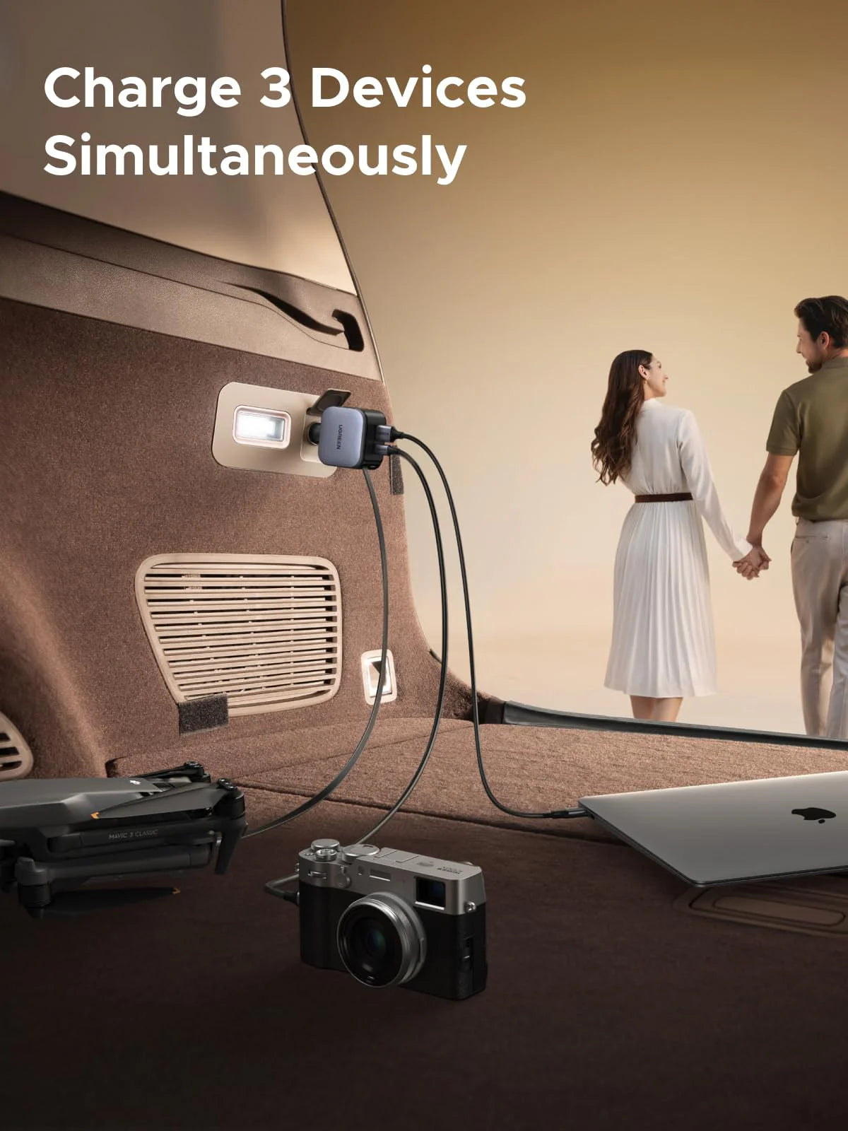 REEN Nexode Car Charger 90W with Retractable USB-C Cable