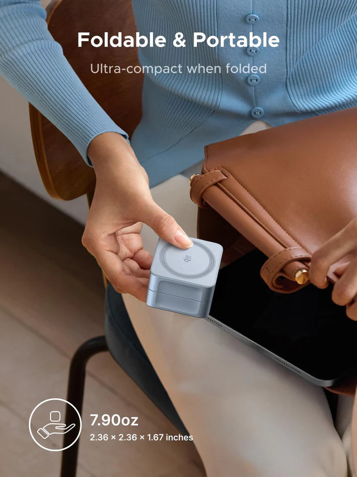 UGREEN MagFlow 2-in-1 Magnetic Wireless Charger (Qi2 25W, MagSafe-Compatible)