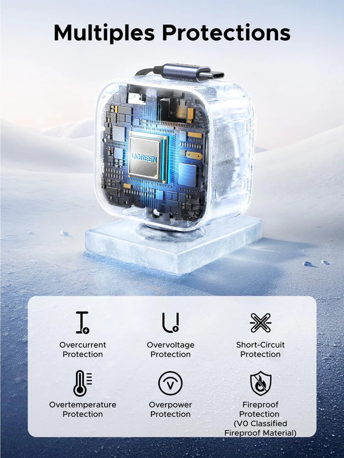 UGREEN Nexode Car Charger 60W with Retractable USB-C Cable