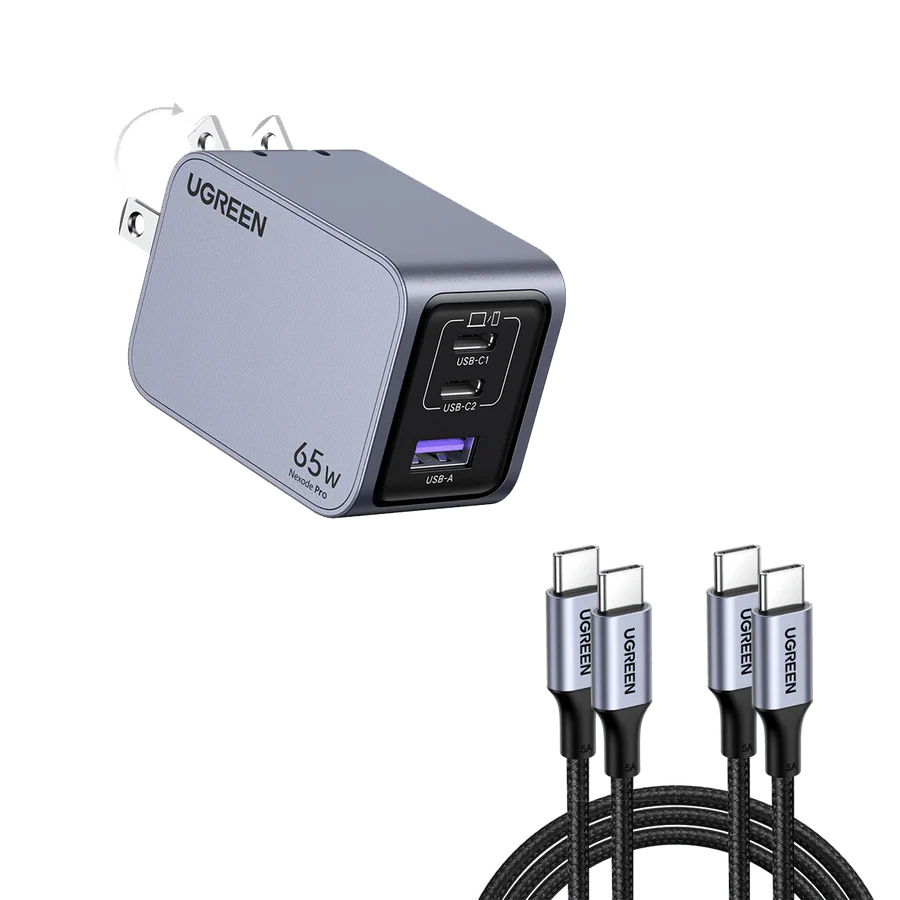 UGREEN Nexode Pro 65W 3-Port GaN Fast iPhone | Android Charger